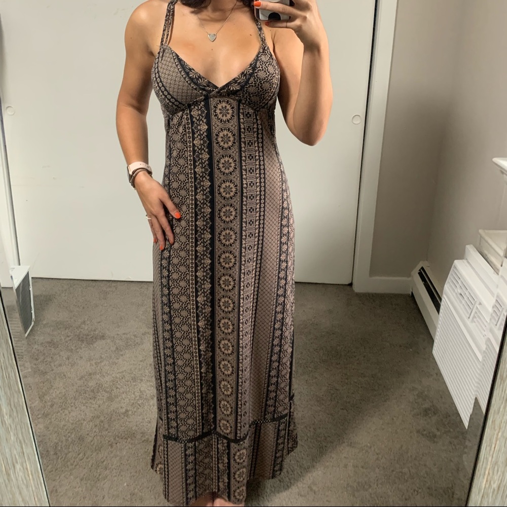 Beautiful Black and Brown Maxi Dress